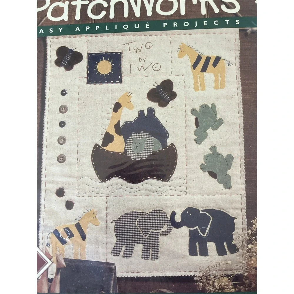 BUCILLA‎ Patchworks TWO BY TWO Applique Craft SEALED Kit #41142 Noah's ark